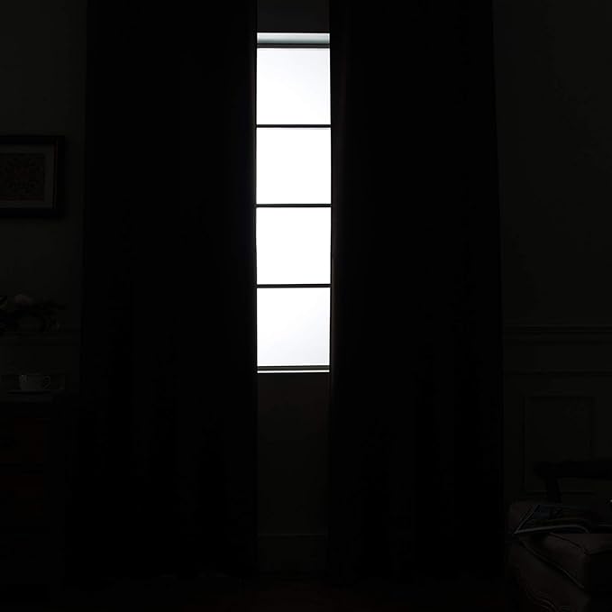 Yakamok Total Blackout Extra Wide Patio Sliding Door Curtains, Grommet Thermal Insulated Blind Curtains, Sliding Glass Door Panel for Living Room/Space Room Divider, Grey, W100 x L96, 1 Panel