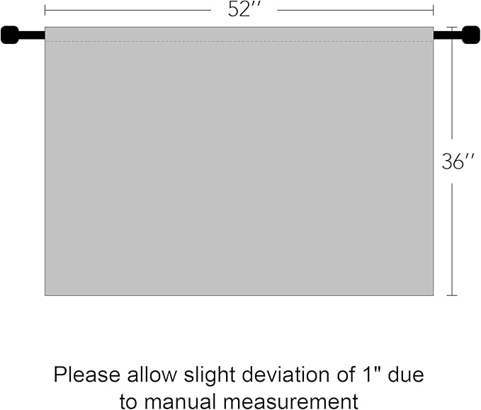 RYB HOME Short Curtains for Small Window, Sunmmer Heat Light Blocking Privacy Protection Curtains for Sunroom Laundry Room Stair Window, Width 52 by Length 36, Pure White, Set of 2