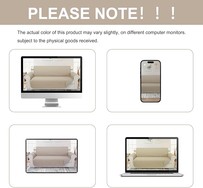 Reversible Loveseat Sofa Covers Couch Cover Furniture Protector(Loveseat,Sand/Beige)
