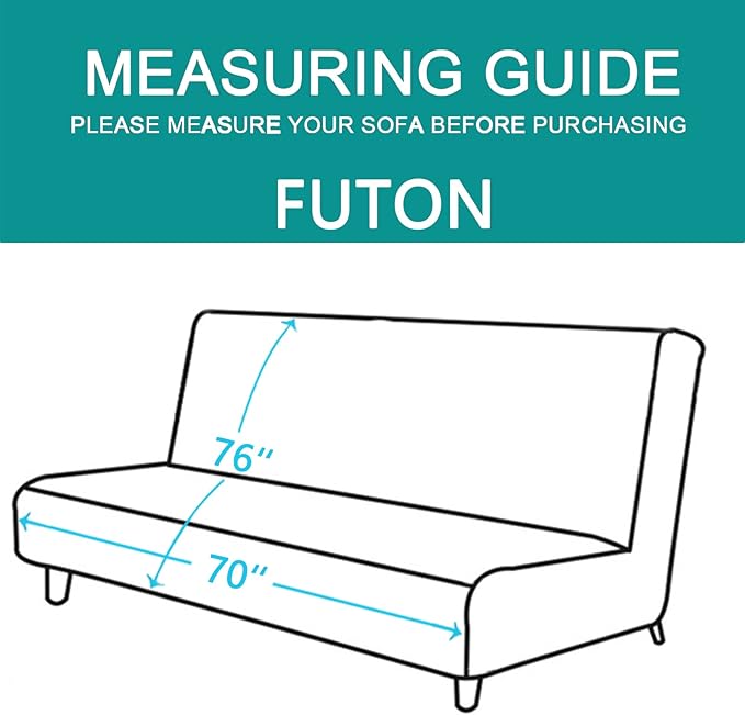 U-NICE HOME Futon Sofa Covers Reversible Sofa Slipcover Armless Cover Furniture Protector Couch Cover Water Resistant (Futon, Grey/Beige)