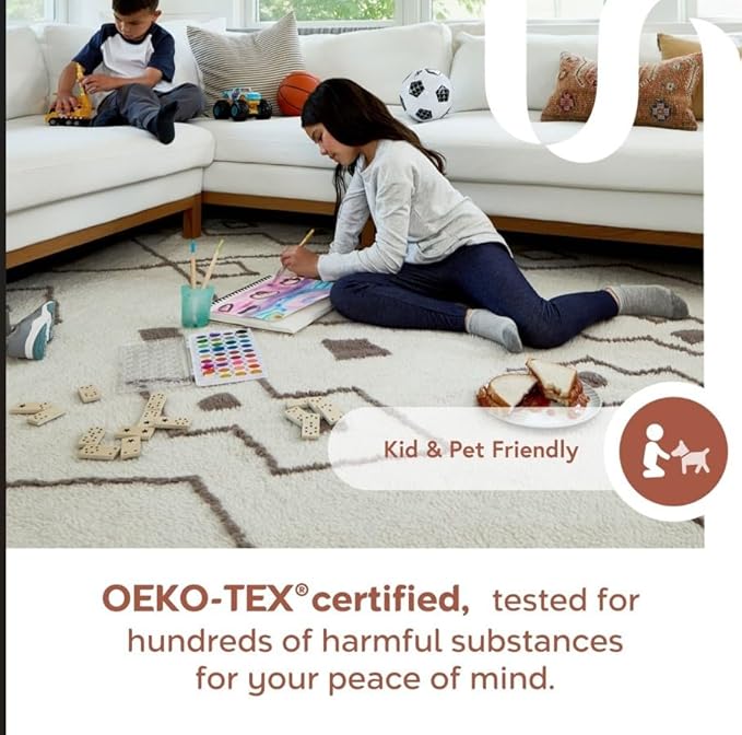 Nuloom Jeni Dark Grey, 6' Square, Solid Faux Rabbit, Fluffy and Cozy, High Traffic, Stain Resistant, Easy Clean, Durable Washable Area Rug for Bedroom, Living Room, Dining, Den, Foyer, Entryway