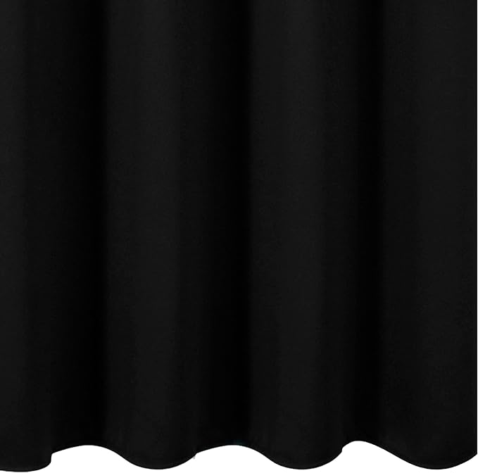 LEMOMO Blackout Curtains 66 x 95 inch/Black Curtains Set of 2 Panels/Thermal Insulated Room Darkening Bedroom Curtains