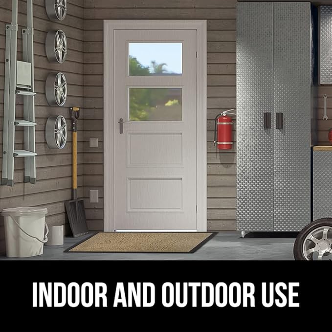 GORILLA GRIP 100% Waterproof All-Season WeatherMAX Doormat 35x23, US Designed Natural Rubber, Stain and Fade Resistant, Low Profile Indoor Outdoor Door Mats, Easy Clean Patio Mat, Home Sweet Home