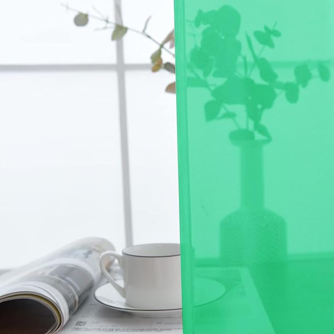SpaceDresser Basic Rod Pocket Sheer Voile Window Curtain Panels Grass Green 1 Pair 2 Panels 52 Width 63 Inch Long for Kitchen Bedroom Children Living Room Yard(Grass Green, 52W x 63L)