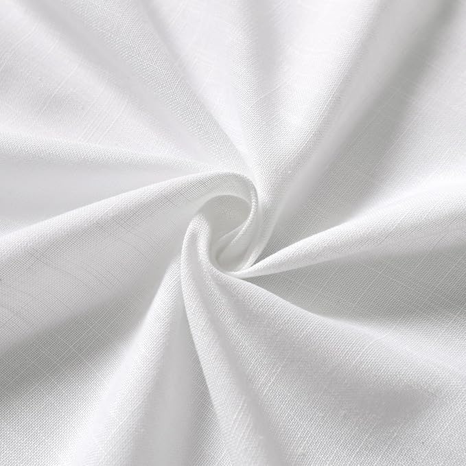 Nanspring White Curtains 72 Inch Length 2 Panels Set for Living Room Bedroom Back Tab Rod Pocket Boho Sheer White Cotton Textured Gauze Curtains Privacy for Dining Room Office 36x72
