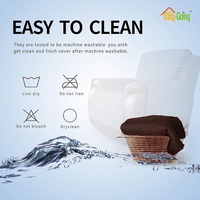 Easy-Going Recliner Chair Slipcover Reversible Sofa Cover Water Resistant Couch Cover Furniture Protector with Elastic Straps for Pets Dog (Recliner, Chocolate/Chocolate)