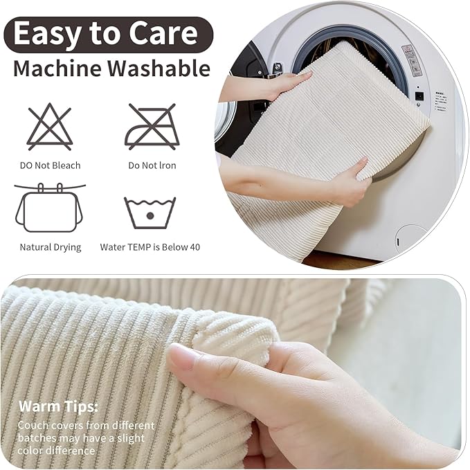 Couch Covers for Dogs Washable, Non Slip Couch Covers for Loveseat Sofa Pet Friendly, Soft Fuzzy Sofa Covers for Pet, Dog Couch Cover Furniture Protector(1PC,Beige White,27.6"x82.7")