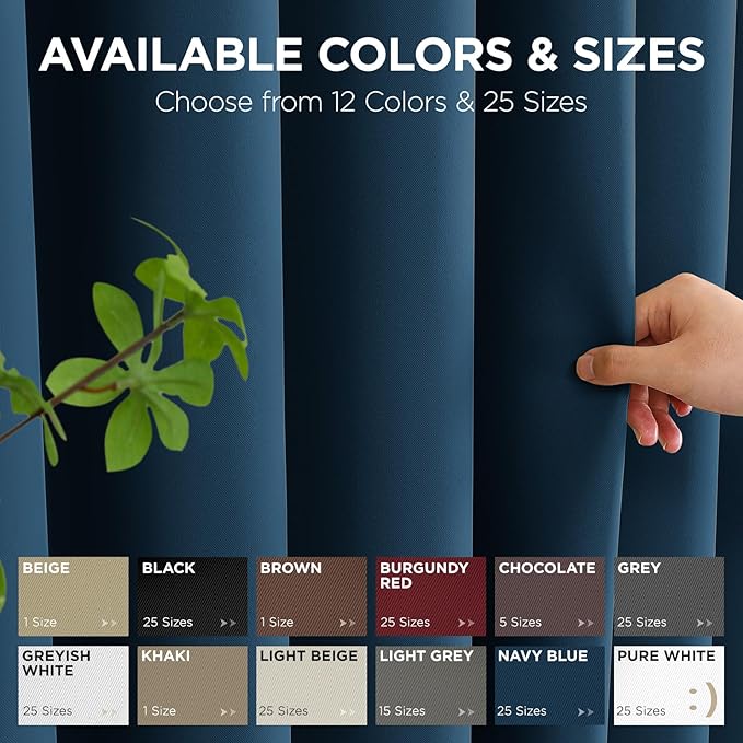 Joydeco Blackout Patio Sliding Door Curtains 84 Inches Long, Grommet Privacy Room Divider Curtains, Extra Wide Thermal Blackout Drapes for Bedroom Living Room (Navy Blue, 80Wx84L, 1 Panel)