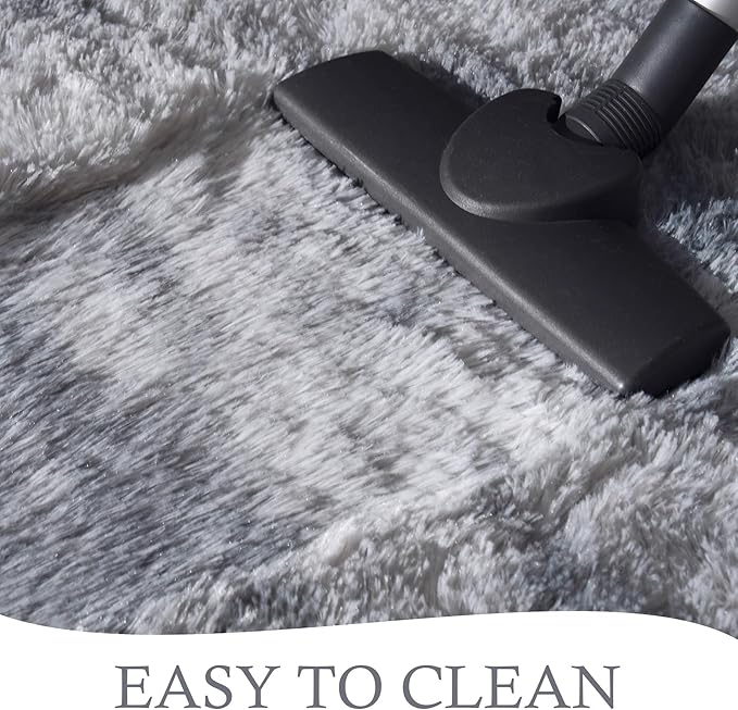 Chicrug Soft Runner Rugs for Bedroom Living Room Plush Fluffy Rug 2x4 Feet, Shag Furry Area Rug Carpet Non Shedding for Nursery Children Kids Girls Room Home Decorative, Grey and White