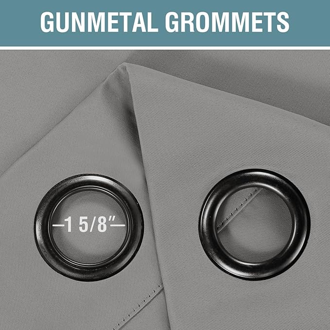 H.VERSAILTEX Grey Blackout Curtains for Bedroom Thermal Insulated Room Darkening Blackout Curtain Panel for Door, Window Panel Drapes - 1 Panel - 52 inch Wide by 90 inch Long, Dove Gray, Grommet Top