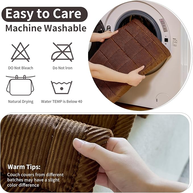 Couch Covers for Dogs Washable, Non Slip Couch Covers for Loveseat Sofa Pet Friendly, Soft Fuzzy Sofa Covers for Pet, Dog Couch Cover Furniture Protector(1PC,Dark Brown,27.6"x82.7")