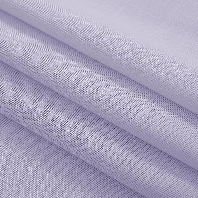 Lavender Back Tab Linen Curtains 102 Inches Length for Bedroom Living Room Semi Sheer Privacy Light Filtering Drapes Farmhouse Boho Texture Window Treatment Sets Violet Purple 52ラ102
