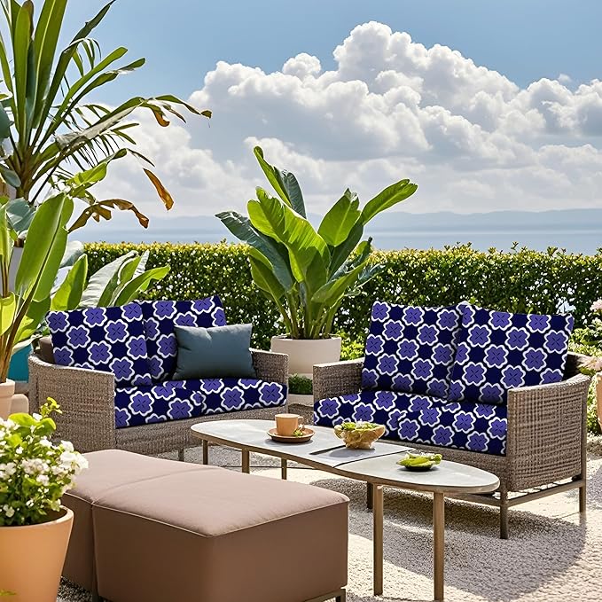 Outdoor Cushion Covers Set,8PCS Patio Furniture Couch Seat Slipcovers, Replacement for Sofa Sectional Chair(Cover,Only)