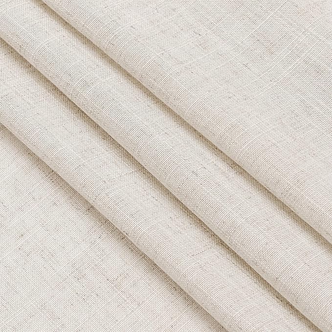 Beige Kitchen Cafe Curtains 45 Inch Length 2 Panel Set Back Tab Pocket Semi Sheer Light Filtering Short Curtain Natural Farmhosue Small Curtains for Basement Window Bathroom Living Room 52x45