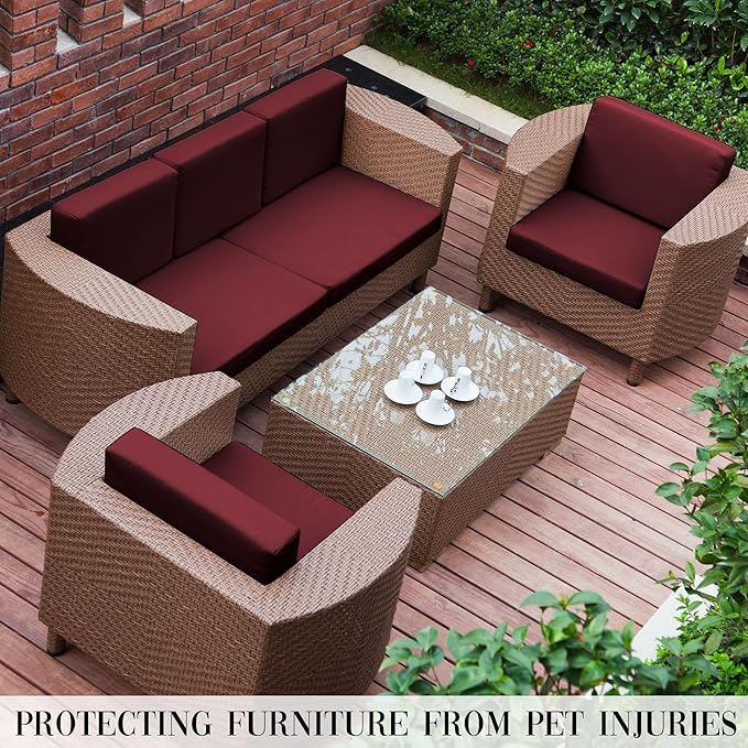 Outdoor Cushion Covers Set,14PCS Patio Furniture Couch Seat Slipcovers, Replacement for Sofa Sectional Chair(Cover,Only)