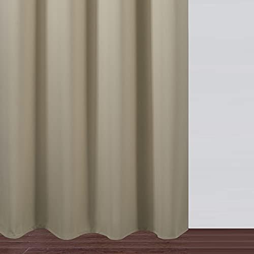 LEMOMO Beige Thermal Blackout Curtains/38 x 84 Inch/Set of 2 Panels Room Darkening Curtains for Bedroom