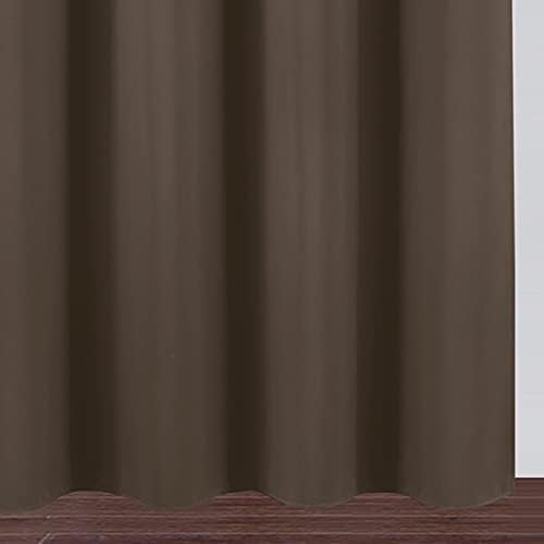 LEMOMO Chocolate Brown Thermal Blackout Curtains/52 x 108 Inch/Set of 2 Panels Room Darkening Curtains for Bedroom