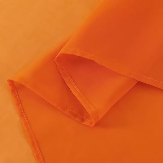 SpaceDresser Basic Rod Pocket Sheer Voile Window Curtain Panels Orange 2 Panels 52 Width 96 Inch Long for Kitchen Bedroom Children Living Room Yard(Orange,52 W x 96 L)