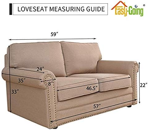 Easy-Going Reversible Loveseat Couch Cover for 2 Cushion Couch Sofa Cover for Dogs Water Resistant Furniture Protector with Foam Sticks Elastic Straps for Pet (Loveseat, Gray/Gray)