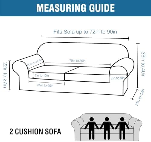 H.VERSAILTEX Real Velvet Plush 3 Piece Stretch Sofa Covers Couch Covers for 2 Cushion Couch Sofa Slipcovers Width Up to 90 Inch Feature Thick Soft Stay in Place (Sofa, Burnt Brick)