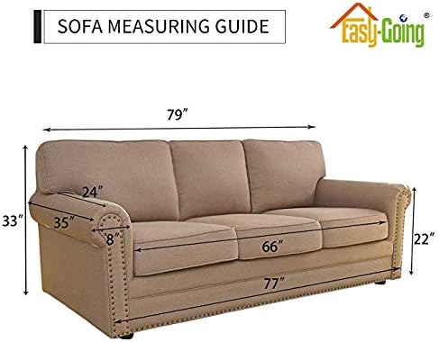 Easy-Going Reversible Couch Cover for 3 Cushion Couch Sofa Cover for Dogs Water Resistant Furniture Protector Cover with Foam Sticks Elastic Straps for Pet Cat (Sofa, Chocolate/Chocolate)