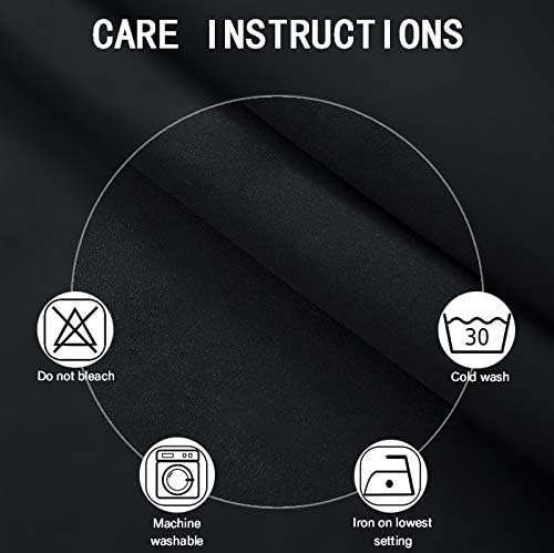 LEMOMO Black Blackout Curtains 52 x 63 Inch Length/Set of 2 Curtain Panels/Thermal Insulated Room Darkening Curtains for Bedroom and Living Room