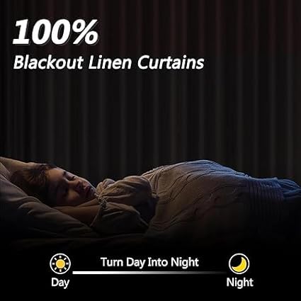 Guken Yellow 100% Blackout Curtains 102 Inch Length 2 Panels Set for Living Room Bedroom Back Tab Thermal Insulated Black Out Linen Drapes Room Darkening Window Curtains, 52x102