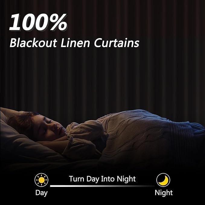 Guken 100% Blackout Curtains 120 Inch Length 2 Panels Set for Living Room Bedroom Back Tab Thermal Insulated Black Out Linen Drapes Room Darkening Window Curtains Aqua Green 52x120
