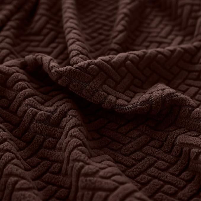 Sofa Covers Couch Covers for Sofa Pet Friendly Couch Cushion Covers Universal Sofa Covers Washable Stretch Slipcovers for Sectional Sofa (Texture Brown, Back Cover M)