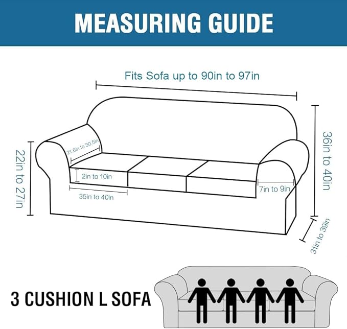 H.VERSAILTEX High Stretch Sofa Slipcover 4 Piece Cover Velvet Furniture Protector Form Fit Thick Velvet Extra Large Sofa Cover for 3 Cushion Couch Width Up to 97 Inch (Large Sofa, Camel)