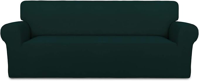 PureFit Super Stretch Sofa Slipcover – Spandex Non Slip Soft Couch Sofa Cover, Washable Furniture Protector with Non Skid Foam and Elastic Bottom for Kids, Pets （Oversized Sofa, Deep Teal）