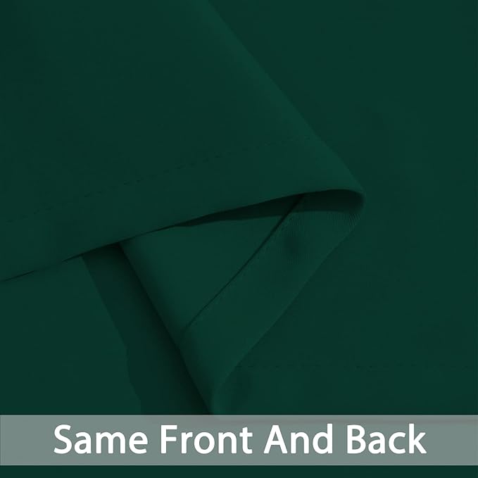 Yakamok Soild Small Window Curtains, Thermal Insulated Privacy Curtains and Drapes Room Darkening Shades Decent Decor for Kitchen Camper Closet(2 Panels,Dark Green,52x36 Inch)