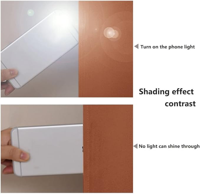 NICETOWN 100% Blackout Short Curtains with Black Liners, 2 Panels, 37" W by 50" L, Burnt Orange, Solid Thermal Insulated Full Blackout 2-Layer Lined Drapes, Energy Efficiency Window Drapes for Bedroom