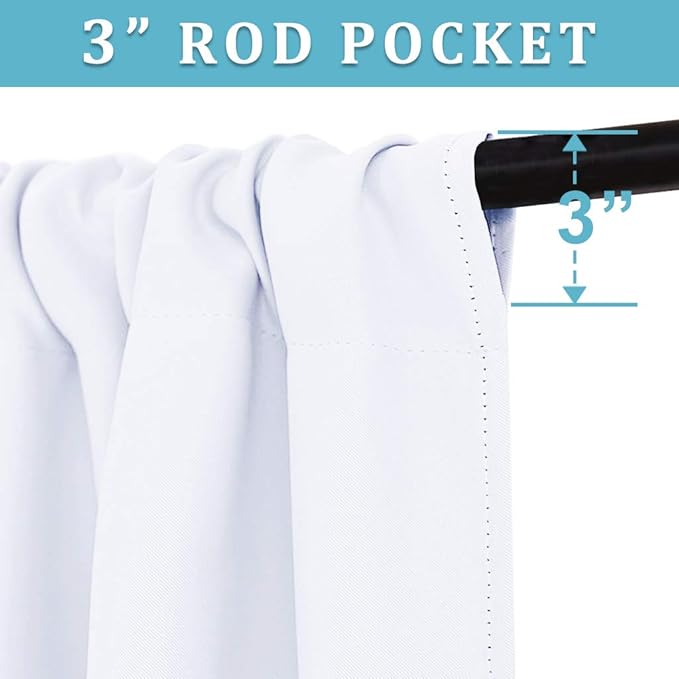 RYB HOME Cafe Curtains 24 inch Length, RV Curtains for Camper Windows, Mini Short Small Insulating Light UV Heat Blocking Privacy Half Window Tiers, Width 42 by Length 24, Pure White, 2 Panels