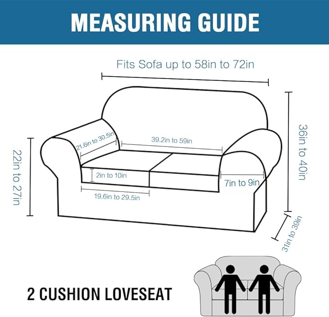 H.VERSAILTEX Real Velvet Plush 3 Piece Stretch Sofa Covers Couch Covers for 2 Cushion Couch Loveseat Covers Width Up to 72 Inch Feature Thick Soft Stay in Place (Medium Sofa, Taupe)