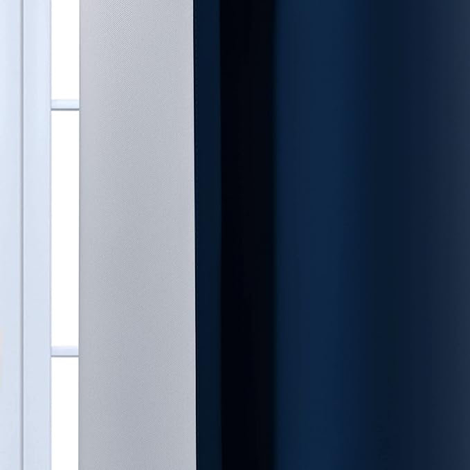 Yakamok Greyish White to Blue Ombre Curtain for Bedroom, Light Blocking Thermal Insulated Window Drape for Living Room(1 Panel, 52x84 Inch)