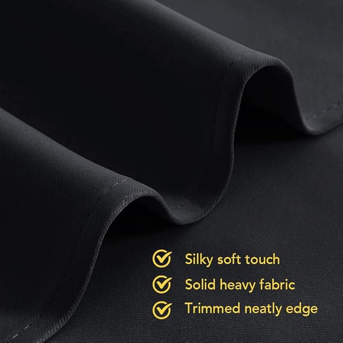 NICETOWN Black Curtains for Boys Room, Set of 2, W34 x L60, Blackout Thermal Insulated Window Treatment Solid Grommet Room Darkening for Bedroom/Night Shift