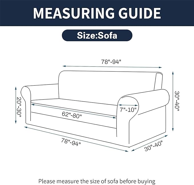 Cupuamon 2026 New Stretch Sofa Slipcovers Couch Cover for 3 Cushion Furniture Protector Sofa Covers with Elastic Bottom Jacquard Fabric Small Checks for Pets, Kids -Sofa, Peacock Blue