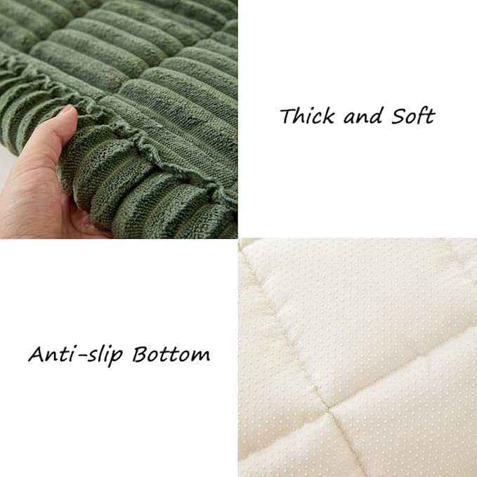 Couch Cover for Dogs Washable, Fuzzy Pet Couch Covers for 3 Cushion Sofa Pet Friendly, Non Slip Sofa Cover (Green, 35" x 70.9"/90 x 180cm)