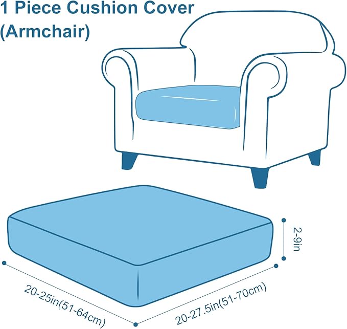 Smiry Printed Couch Cushion Covers, Stretch Soft Couch Covers for Sofa, Washable Non-Slip Sofa Slipcover Furniture Protector for Indoor and Outdoor (1 Pack, Brown and White)