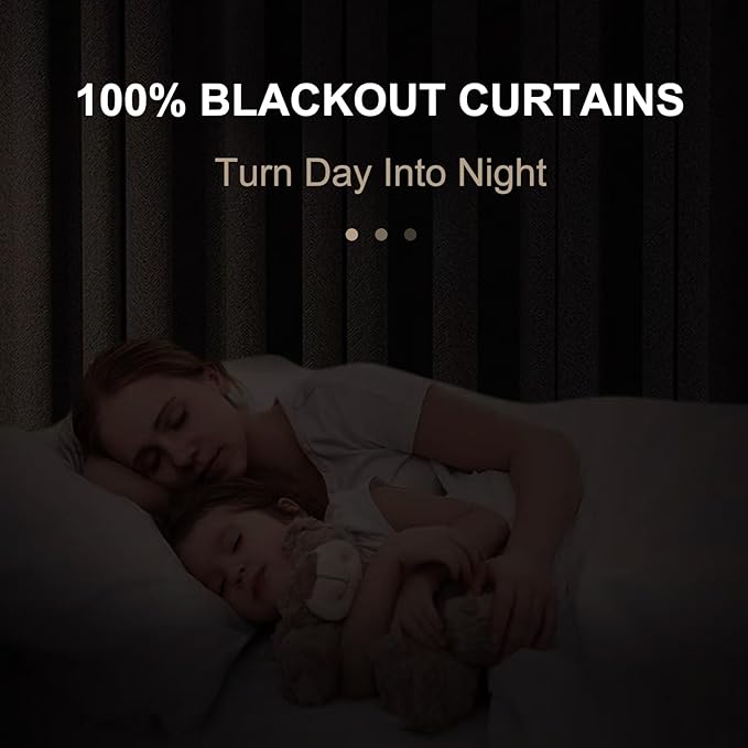 100% Blackout Shield Linen Blackout Curtains for Bedroom 84 Inches Long, Back Tab/Rod Pocket Living Room Drapes, Thermal Insulated Blackout Curtains 2 Panels Set, 50" W x 84" L, Dark Cyan
