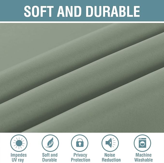H.VERSAILTEX Blackout Curtain for Living Room Thermal Insulated Window Treatment Curtain Extra Long 84 inch Length Energy Saving Solid Grommet Top Blackout Drape, One Panel, Cyan, 52" W x 84" L