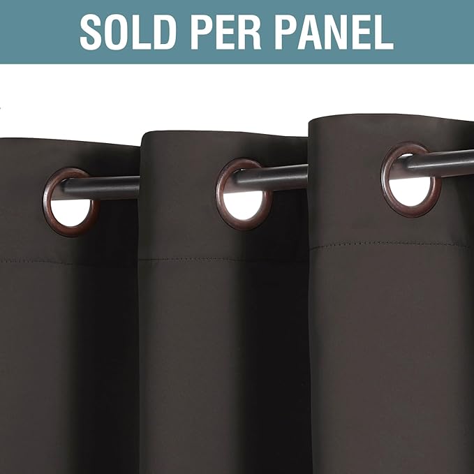H.VERSAILTEX Living Room Curtains 96 Inches Long Christmas Deals Blackout Drapes Thermal Insulated Grommet Extra Long Curtains for Patio Sliding Glass Door, Chocolate Brown - 1 Panel, 52" W x 96" L