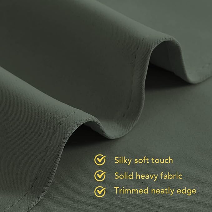 NICETOWN Thermal Insulated Curtains Blackout Draperies, Dark Mallard, Window Treatment Solid Grommet Room Darkening Drape Panels for Bedroom (Set of 2, 70 by 54 inches Long)