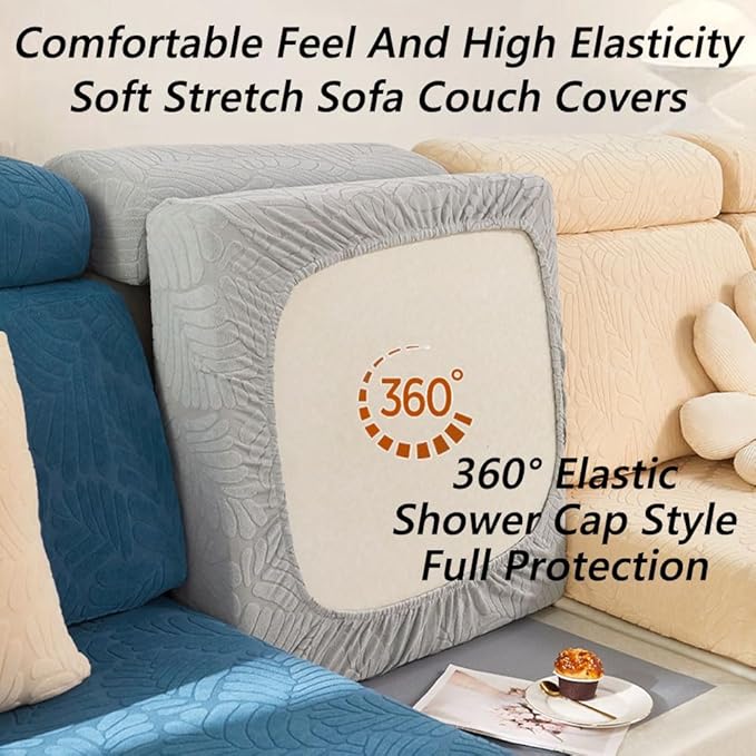 Soothing Home Sofa Covers, Sofa Hero Covers, Wear-Resistant Universal Couch Covers Washable Stretch Sectional Couch Cushion Covers (White,Headrest Cover)