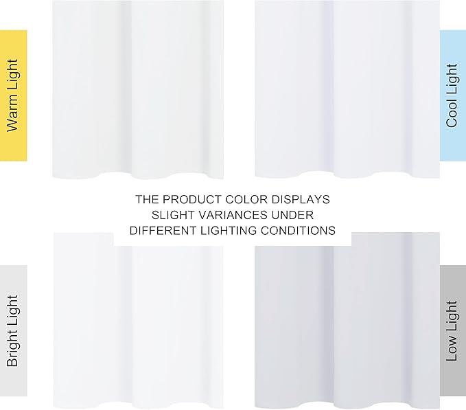 NICETOWN 100% Blackout Window Curtain Panels, Cold and Full Light Blocking Drapes with Black Liner for Nursery, 84 inches Drop Thermal Insulated Draperies (White, 2 Pieces, 52 Wide Each Panel)