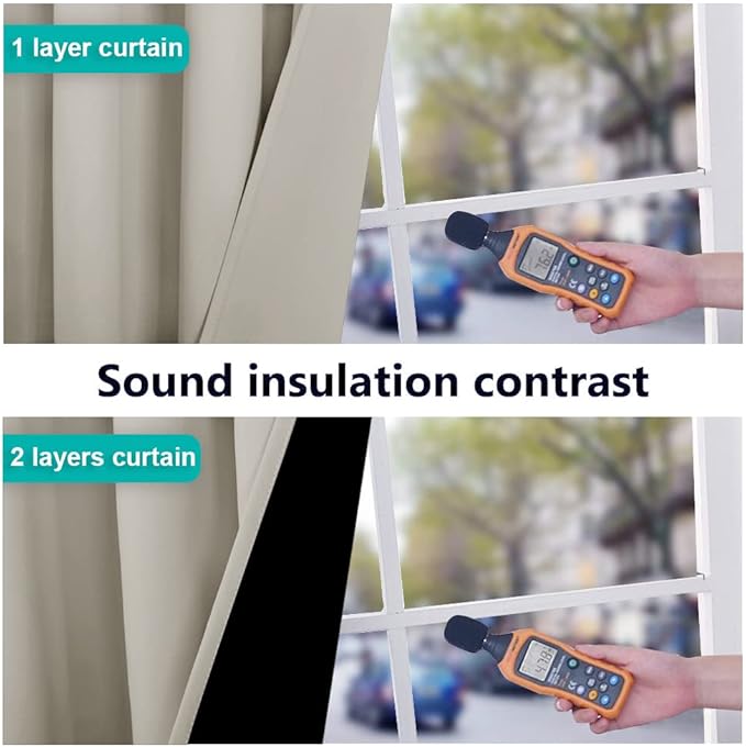 NICETOWN Natural 100% Blackout Curtains for Windows, Pack of 2, 52 inches W x 102 inches L, Super Heavy-Duty Black Lined Total Darkness Drapes for Bedroom, Privacy Assured Window Treatment for Patio