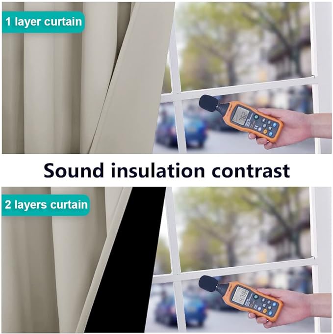 NICETOWN Full Shading Curtains 96 inches Long 2 Panels Set for Windows, Super Heavy-Duty Black Lined Blackout Curtains for Bedroom, Privacy Assured Window Treatment (Natural, Pack of 2, 55 inches W)