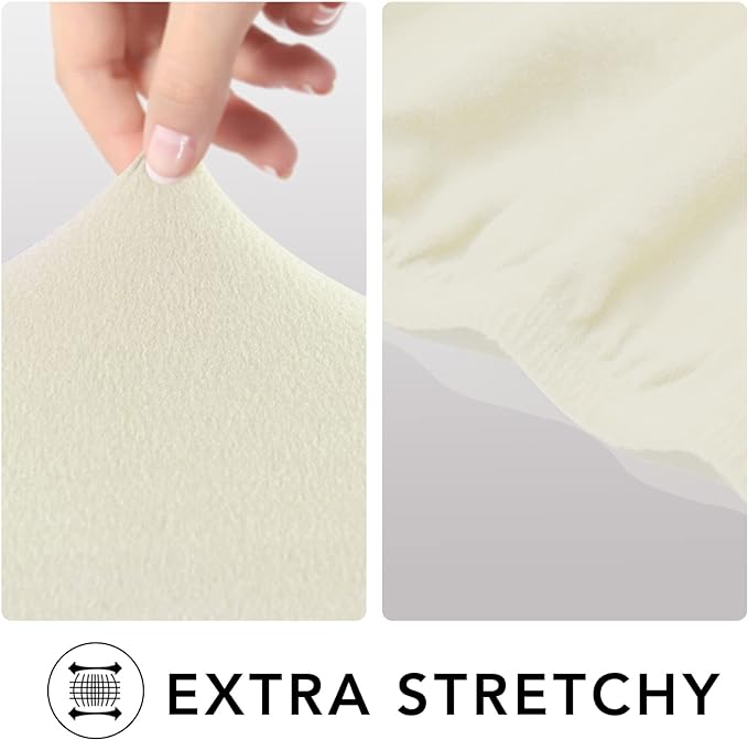 PureFit Super Stretch Sofa Slipcover – Spandex Non Slip Soft Couch Sofa Cover, Washable Furniture Protector with Non Skid Foam and Elastic Bottom for Kids, Pets （Sofa, Ivory）