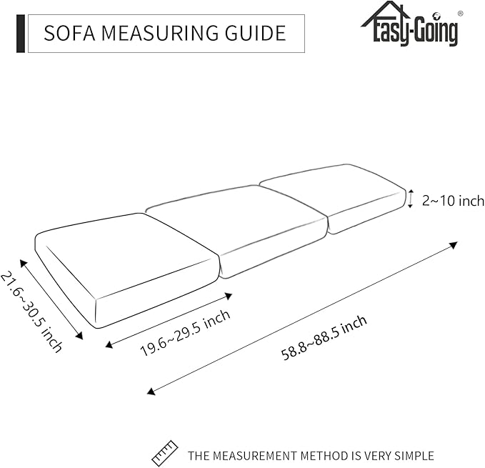 Easy-Going Stretch Individual Chair Couch Cushion Cover Sofa Cushion Furniture Protector Sofa slipcover Soft Flexibility with Elastic Bottom (3-Piece Sofa Cushion Cover, Dark Blue)